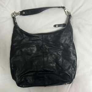Black HOBO LEATHER BAG